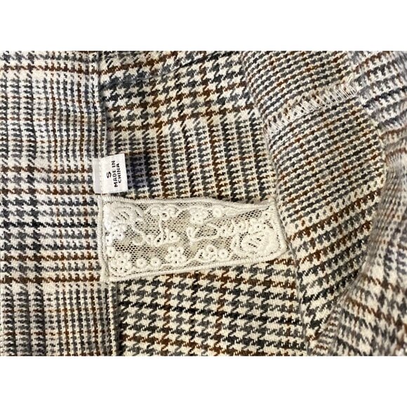 Sadie And Sage Plaid Wool Blend Belted Skort Skirt shorts womens size small brow - Picture 7 of 11